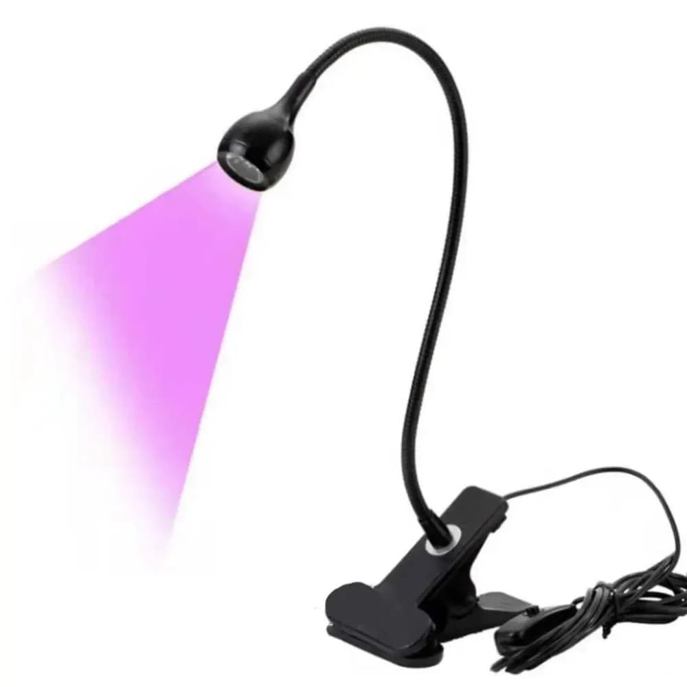 Luz Uv Lanterna Mesa Com Garra Secagem Unhas Gel Cabine Preta