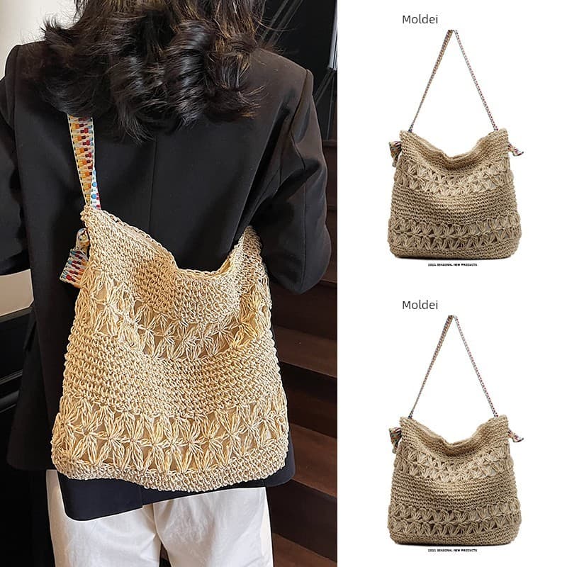 Bolsa bolsa feminina Primavera verão beira-mar férias estilo tecido palha saco feminino 2026 novo estilo High-End Commut