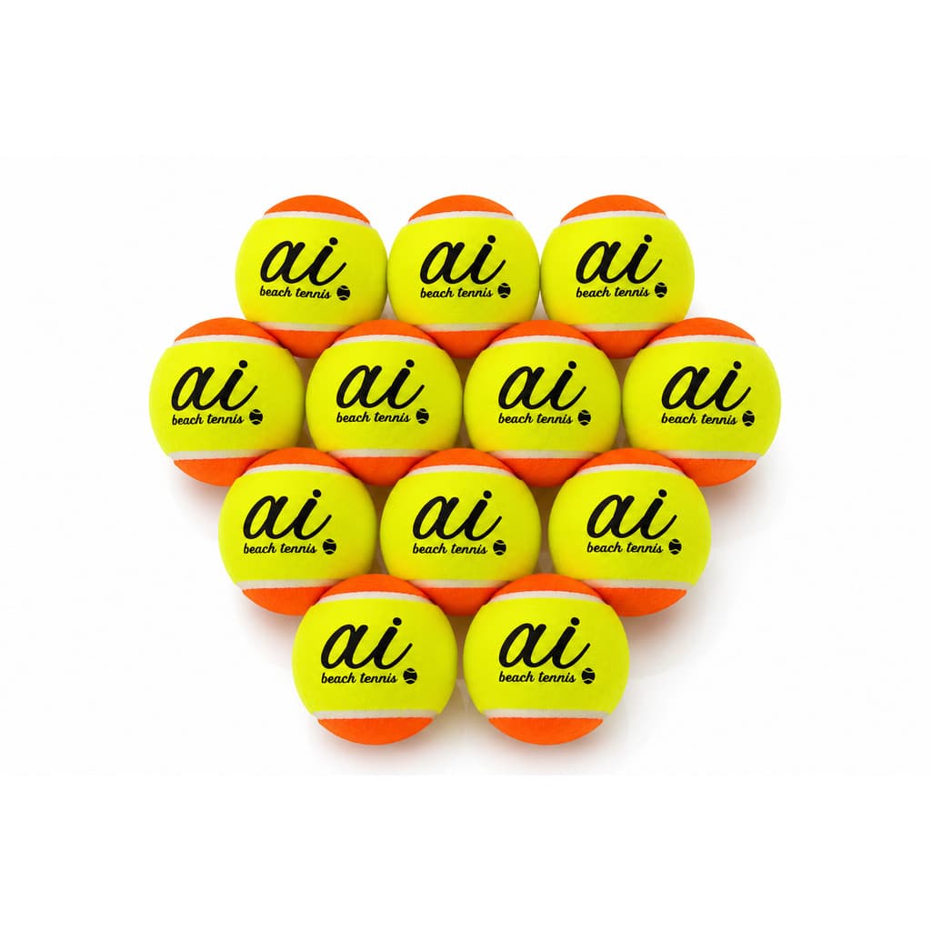 Kit Com 12 Bolinhas Beach Tennis AI Excelente Durabilidade
