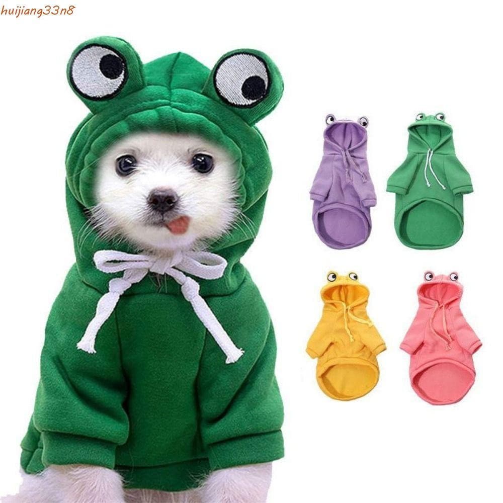 Moletom Com Capuz Para Animais De Estimação HUIJIANG , Casacos Quentes Em Formato De Sapo De Desenho Animado , Roupas Ma