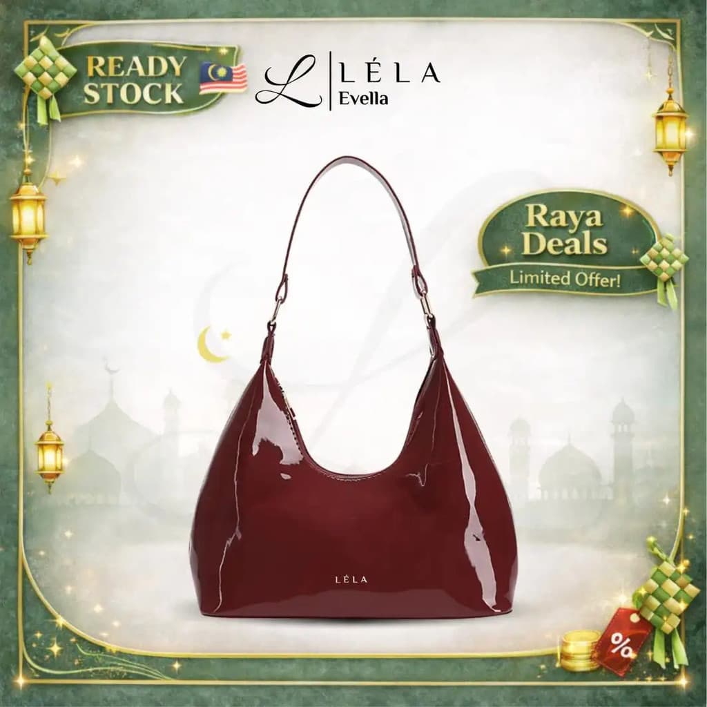 [LIVE] Evella-LELA Bolsa Tote Feminina de Couro Envernizado, Bolsa de Ombro Retrô, Bolsa Versátil em Forma de Meia-Lua,