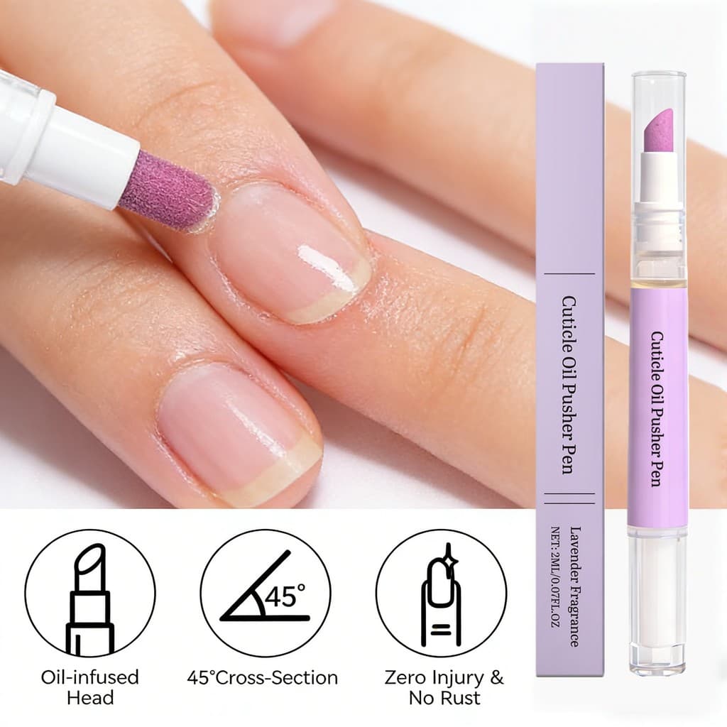 Empurrador De Cutícula De Cerâmica E Caneta De Óleo , Para Cuidados Com As Unhas De 2ml , Removedor Suave Secas Danifica