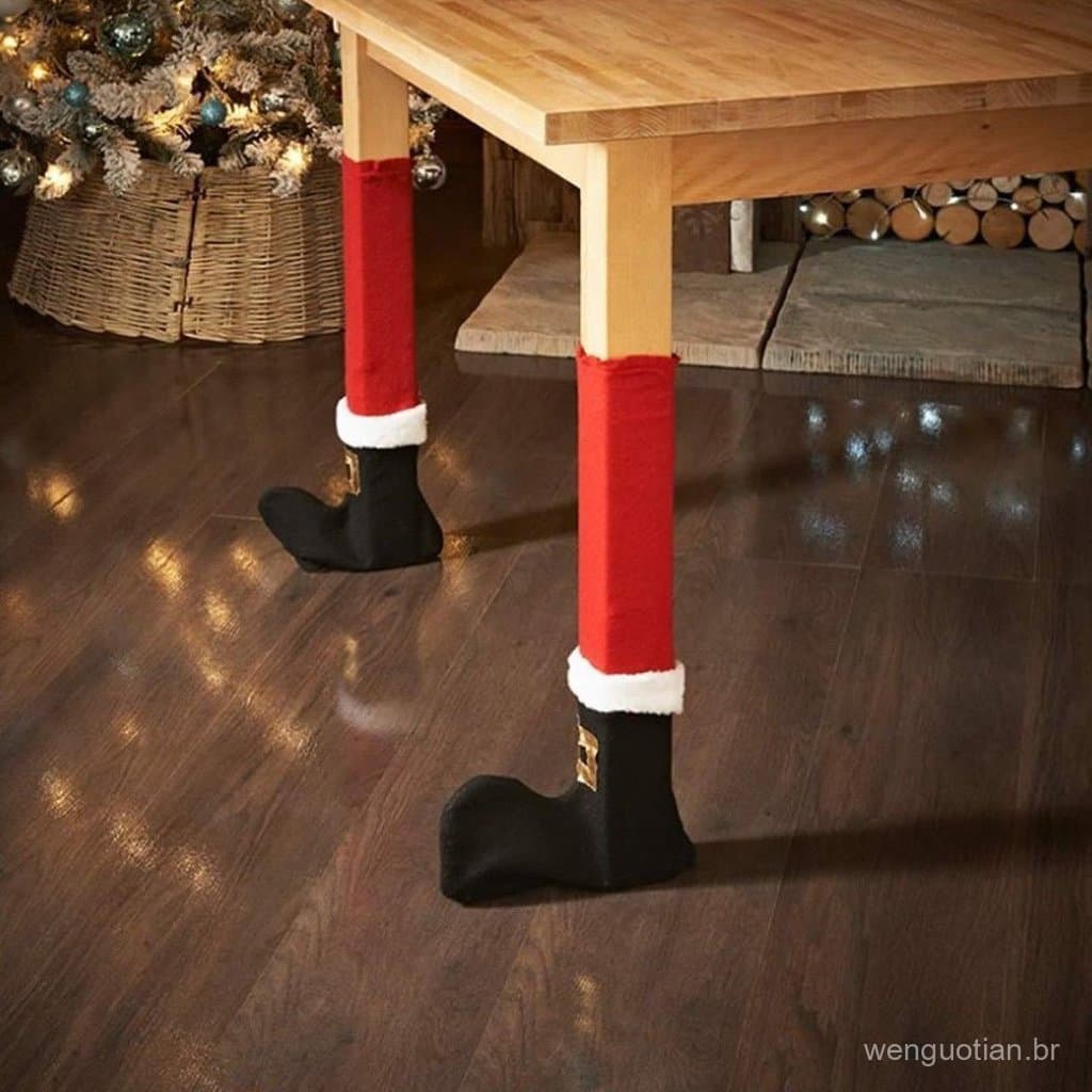 Novas Decorações de Natal Capas para Pernas de Mesa de Natal Capas para Pernas de Cadeira de Natal Capas de Decoração pa