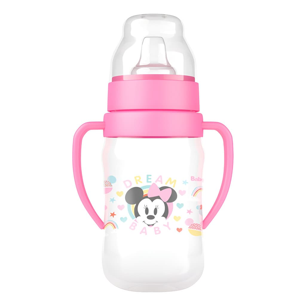 Copo Treinamento 400ml Rosa Minnie Transição Infantil Babygo