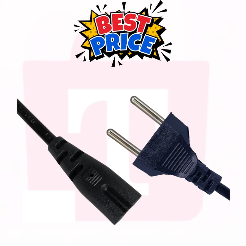 Cabo de Energia Bipolar  - Compatível com PS3, PS4, Impressoras, Rádios e Mais
