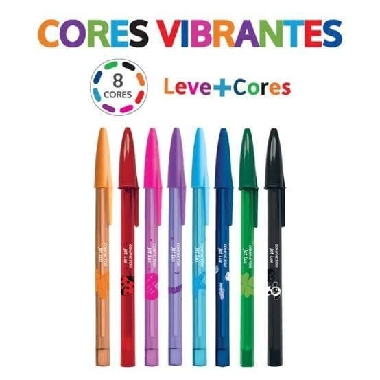 Caneta Esferografica Jet Lux 8 Cores.