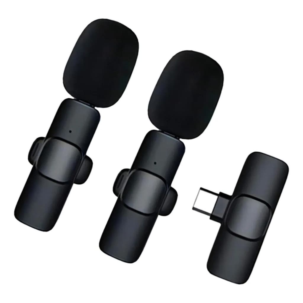 Microfone Sem Fio Duplo Lapela Conector Tipo-C