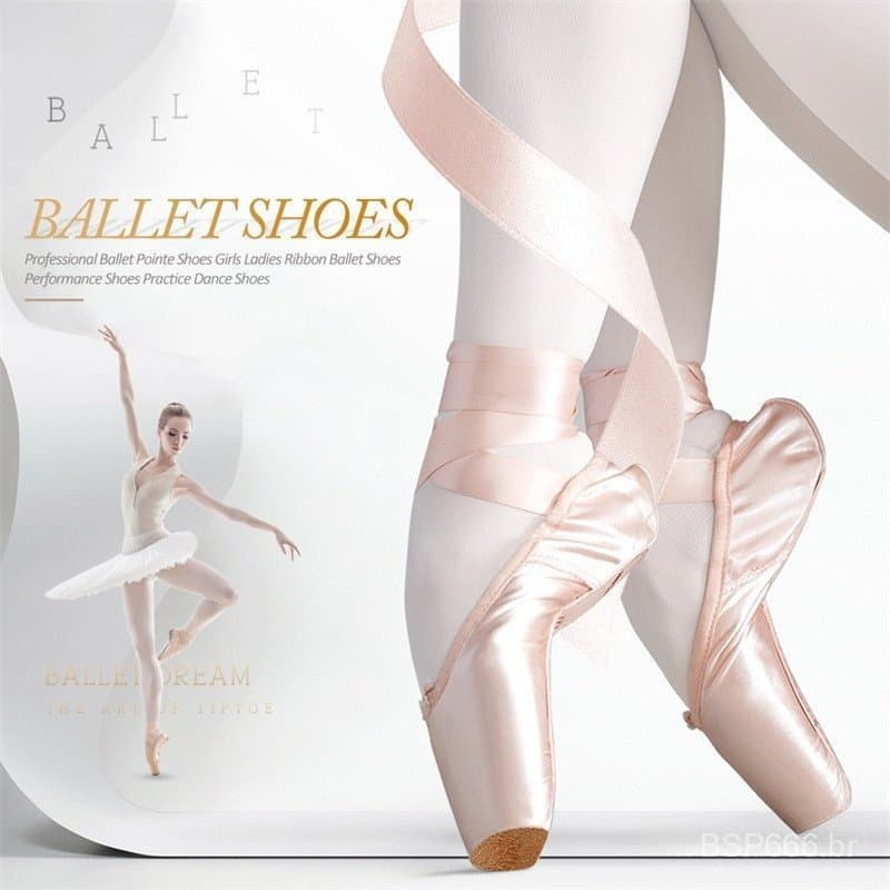 Sapatos Profissionais De Ponta De Ballet De Fita