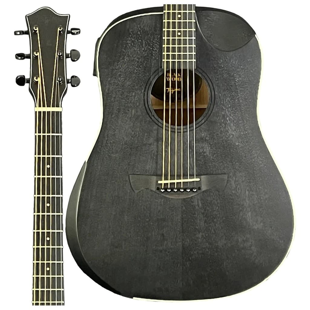 Violão Eletroacústico Tagima TBW-300 TBK Black Wood EQ Folk Aço Half Cutway Fosco
