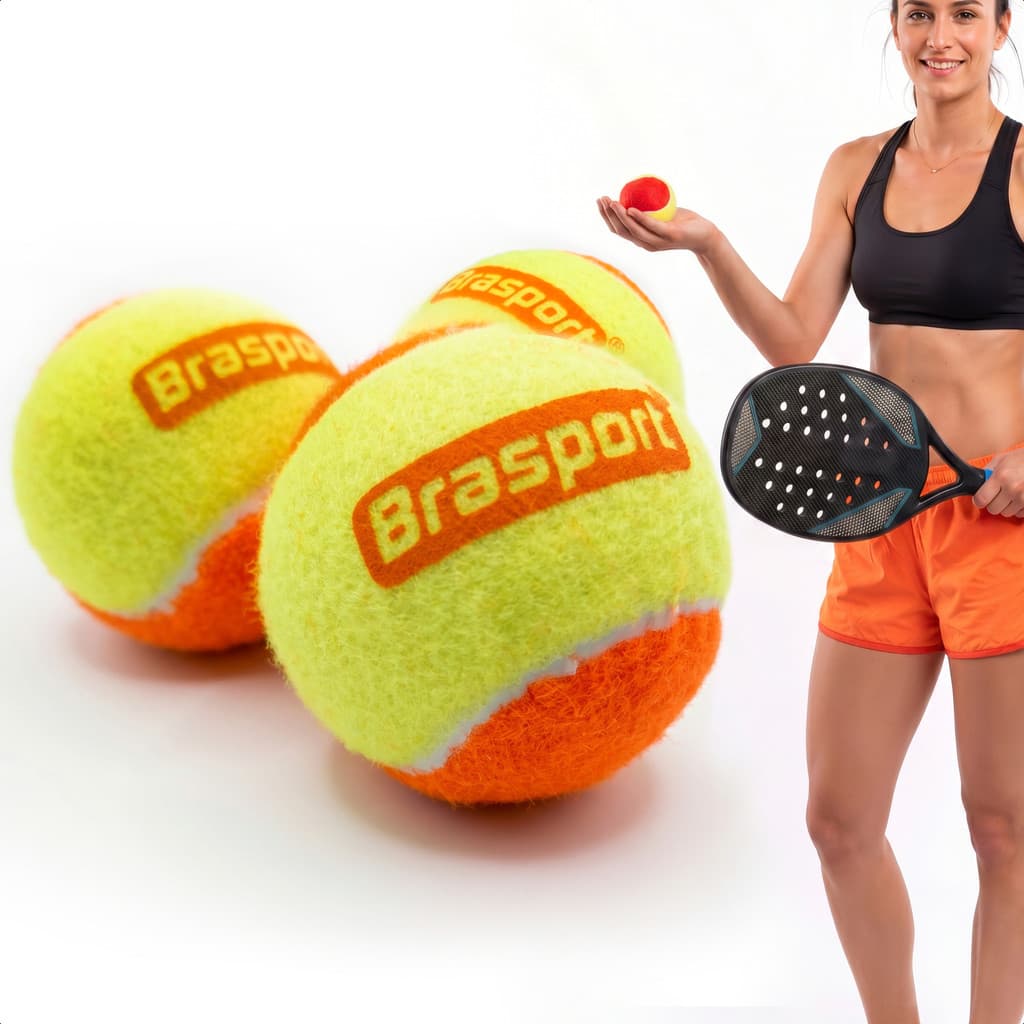 Kit Bola Beach Tennis Bolinha Praia Areia Quadra Tênis Jogo Resistente Treino Profissional Iniciante