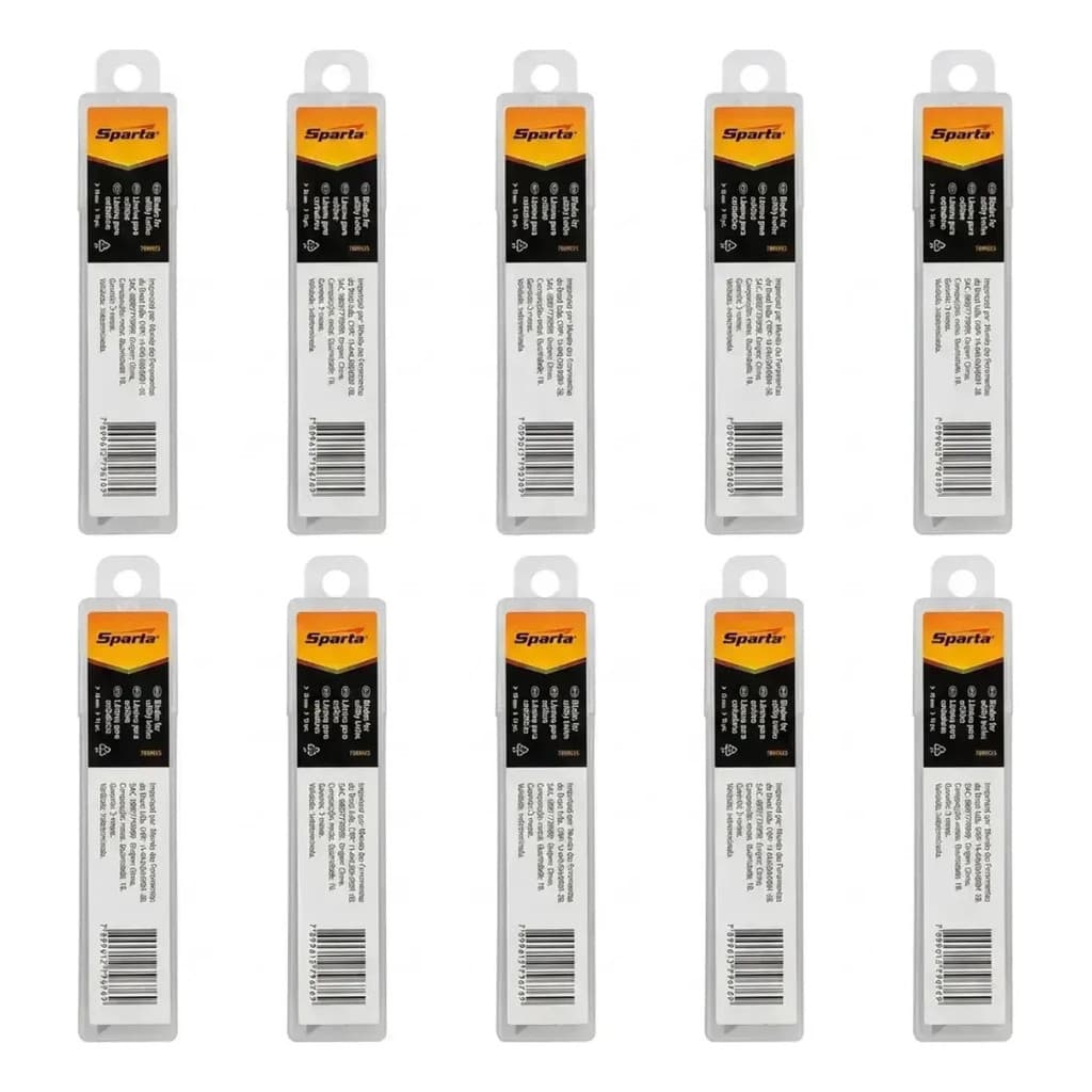 Kit 100 Lâminas Estilete 18mm Sparta Aço Segmentada Quebrável Refil Estilete Largo Profissional