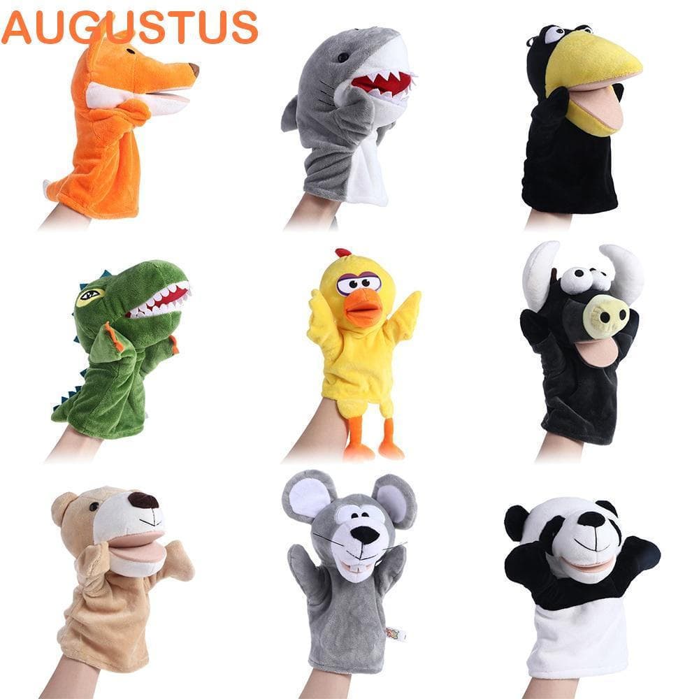 AUGUSTUS Fantoche De Dedo Urso Tubarão Dinossauro Brinquedo Macio Anime Boneca Panda Para Crianças Mão