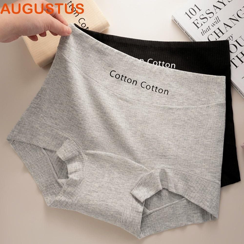 AUGUSTUS 3 Peças De Roupa Íntima Sem Costura , Calcinha De Algodão Virilha Cuecas Simples , Confortável Para Mulheres