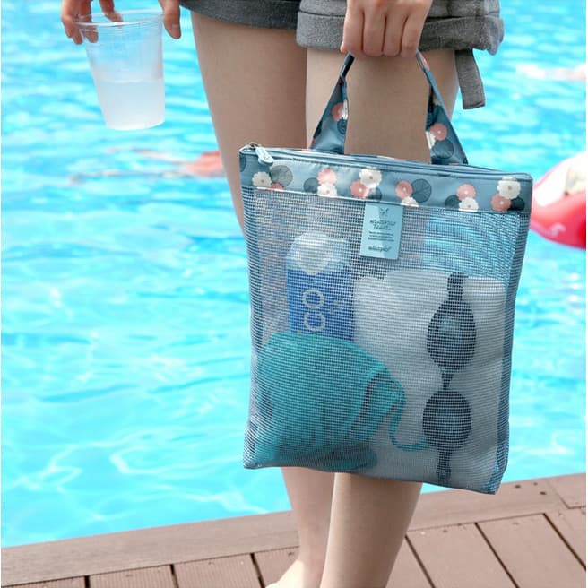 Saco de toalete portátil de viagem masculino viagem portátil banho malha bolso saco de banho saco de armazenamento saco