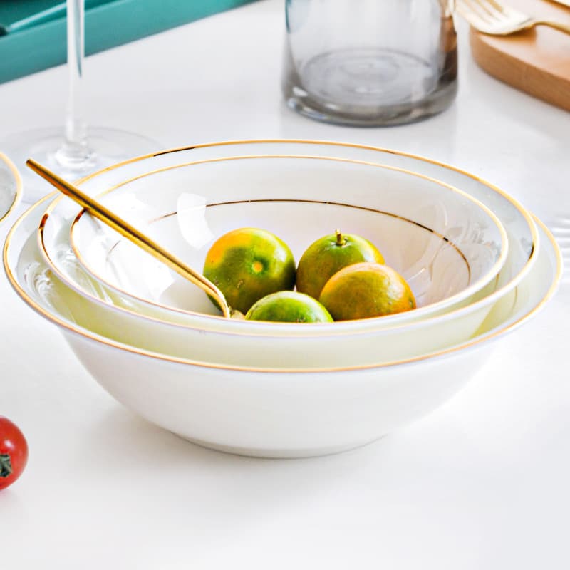 Bone China Tigela Grande Balde Tigela Salada Tigela de Arroz Tigela de Servir Tigela de Sopa Tigela de Macarrão Tigela d