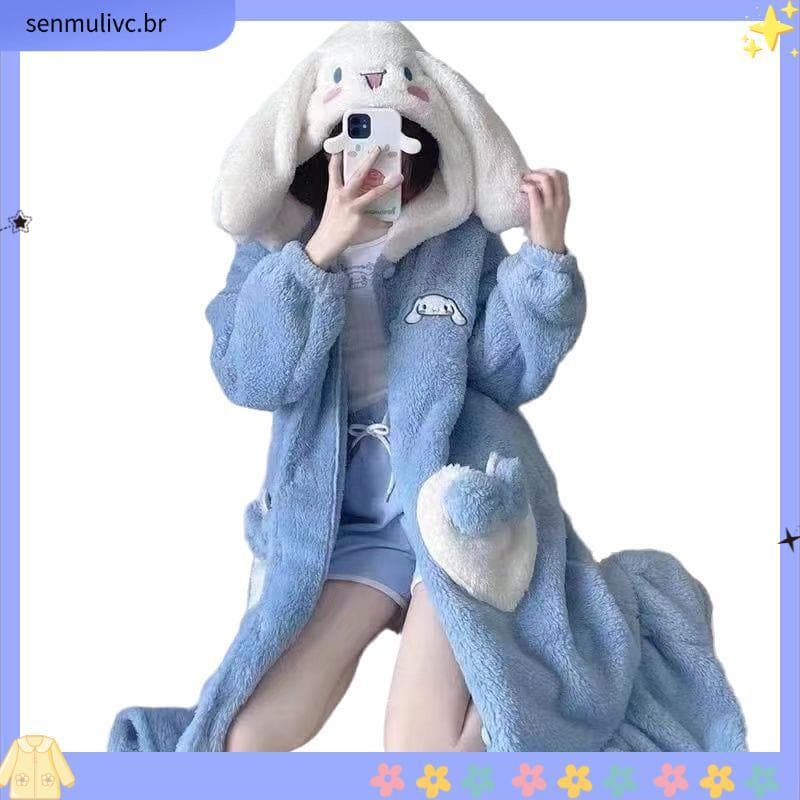 Roupa De Dormir Cartoon Feminina De Outono E Inverno Noite De Velo De Coral Cosplay De Halloween
