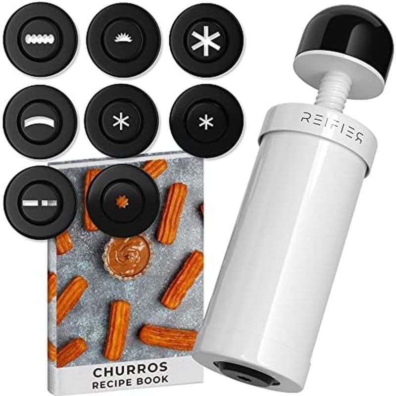 Máquina Churro Maker-Receita Gratuita De E-Book Incluído-8 Discos Intercambiáveis-De Fazer Churros Biscoitos