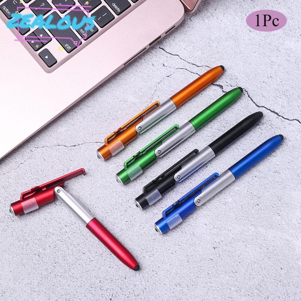 Caneta Esferográfica ZEALOUSSS , Eletrônica Com Tela Sensível Ao Toque Luz LED , Suporte Dobrável Multifuncional Para Ce
