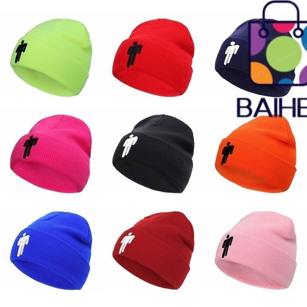Chapéu de malha bordado BAIHEE Billie Eilish, chapéu folgado, chapéu com aba FBLZ ENXR
