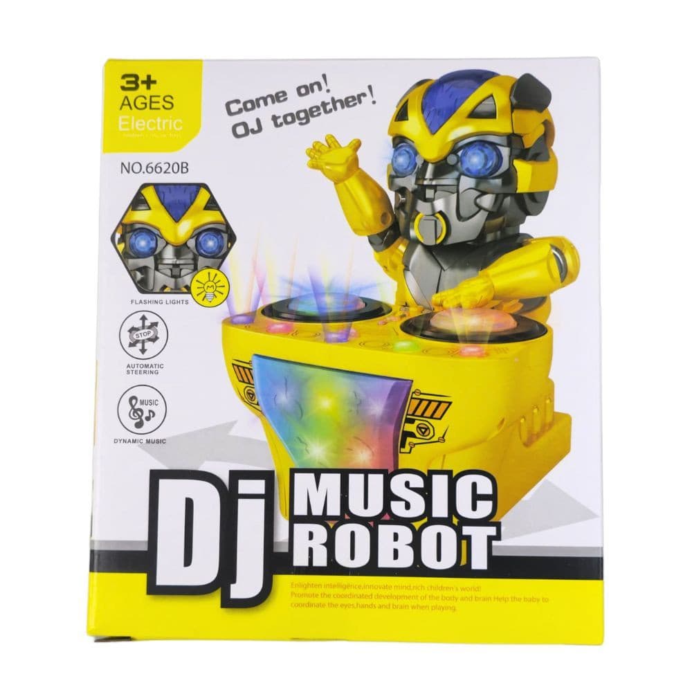 Dj Robô Music Brinquedo Infantil com Som e Luz Led Bate e Volta Dança