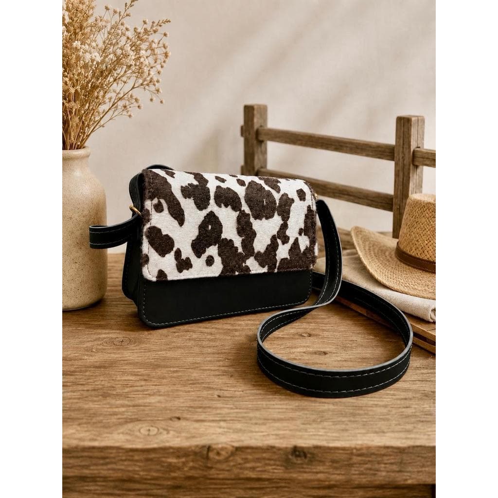Bolsa Feminina Transversal Pequena Estampa Vaquinha Country Novidade