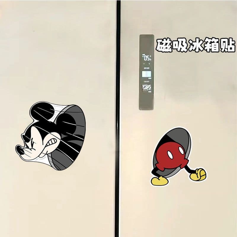Mickey geladeira adesivos bonito criativo decoração para casa dos desenhos animados Spoof magnético adesivos cura atmosf