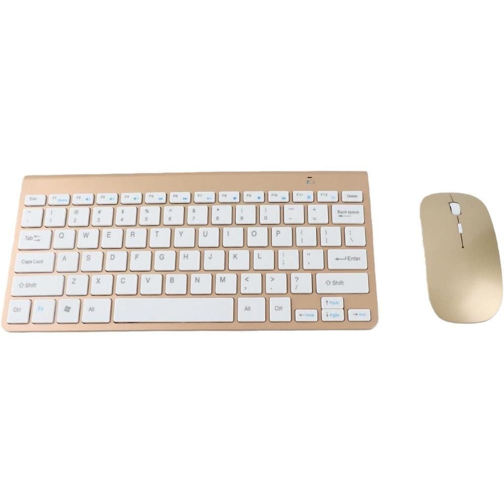 Conjunto de Teclado e Mouse 2.4G USB Fino Ergonômico Silencioso para Computador (Cor Dourada Luxuosa) VWYB