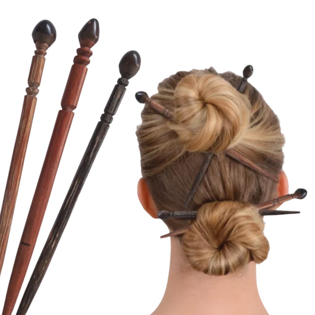 Palitos de Coquinho para Penteado Kit com 2, 4 ou 6 Unidades Modelo Indiano