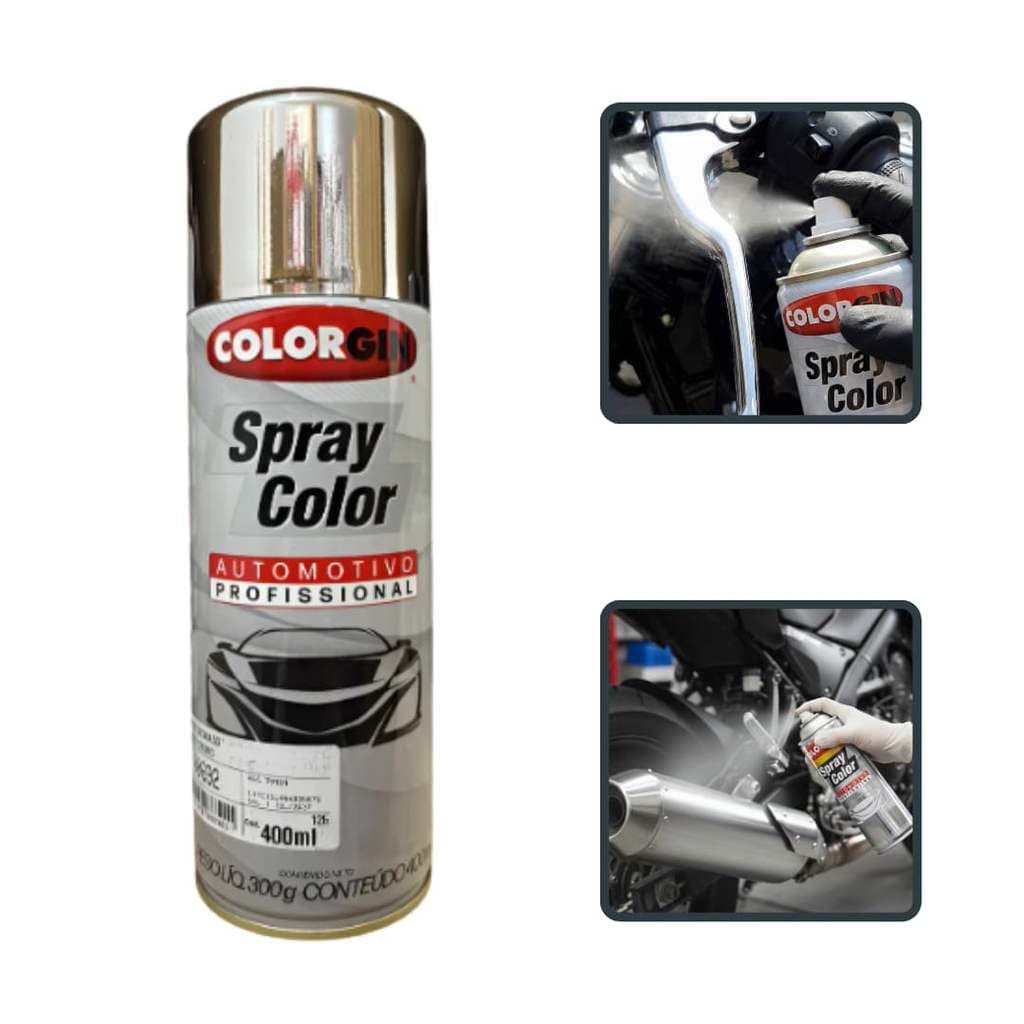 SPRAY COLOR EFEITO CROMADO SPRAY AUTOMOTIVO COLORGIN 400ML