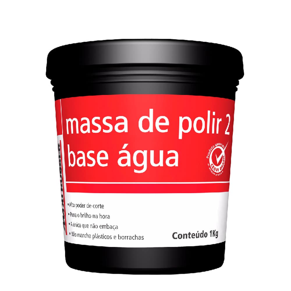 MASSA DE POLIR N 2 BASE ÁGUA 1KG MAXI RUBBER AUTOMOTIVA
