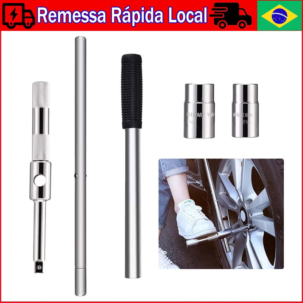 5 Peças Chave Para Porcas de Roda,Chave de Roda de 4 Vias | Adaptador Extensível Antiderrapante para Remoção de Rodas