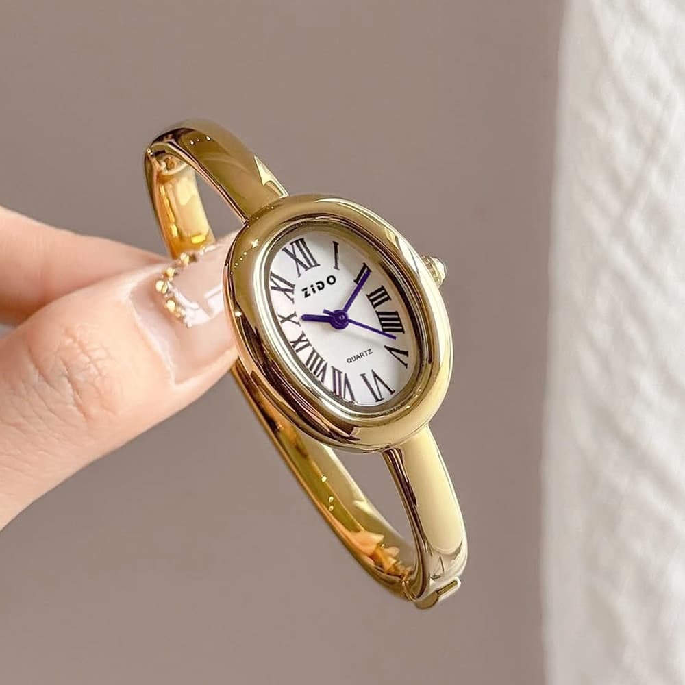 Relógio De Pulso Feminino Vintage De Luxo Pequeno , Relógios De Quartzo De Aço Inoxidável À Prova D'água De Moda Elegant