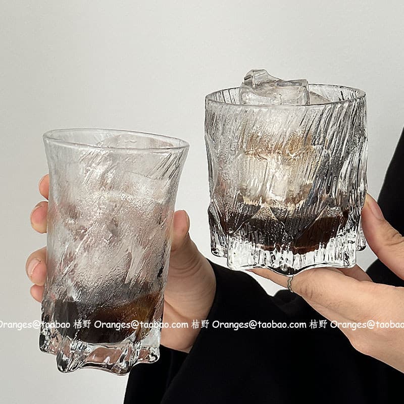 Nicho ins estilo Retro marrom vidro de gelo uísque vidro de água de alta qualidade copo de café bebida fria suco vidro
