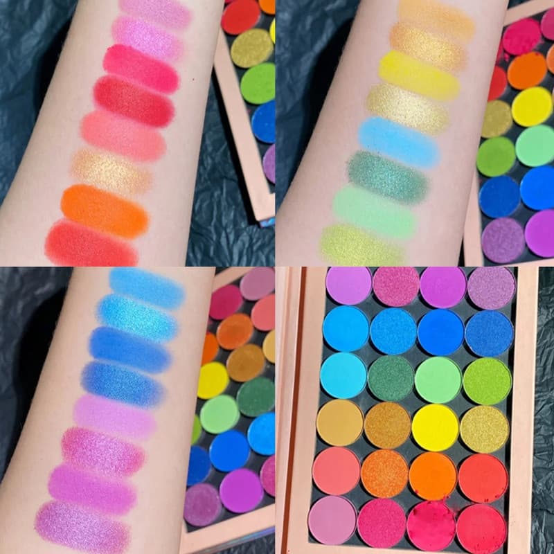 Paleta de sombras de 24 cores perolado fosco verde arco-íris azul sombra cos maquiagem palco desempenho dedicado maquiag