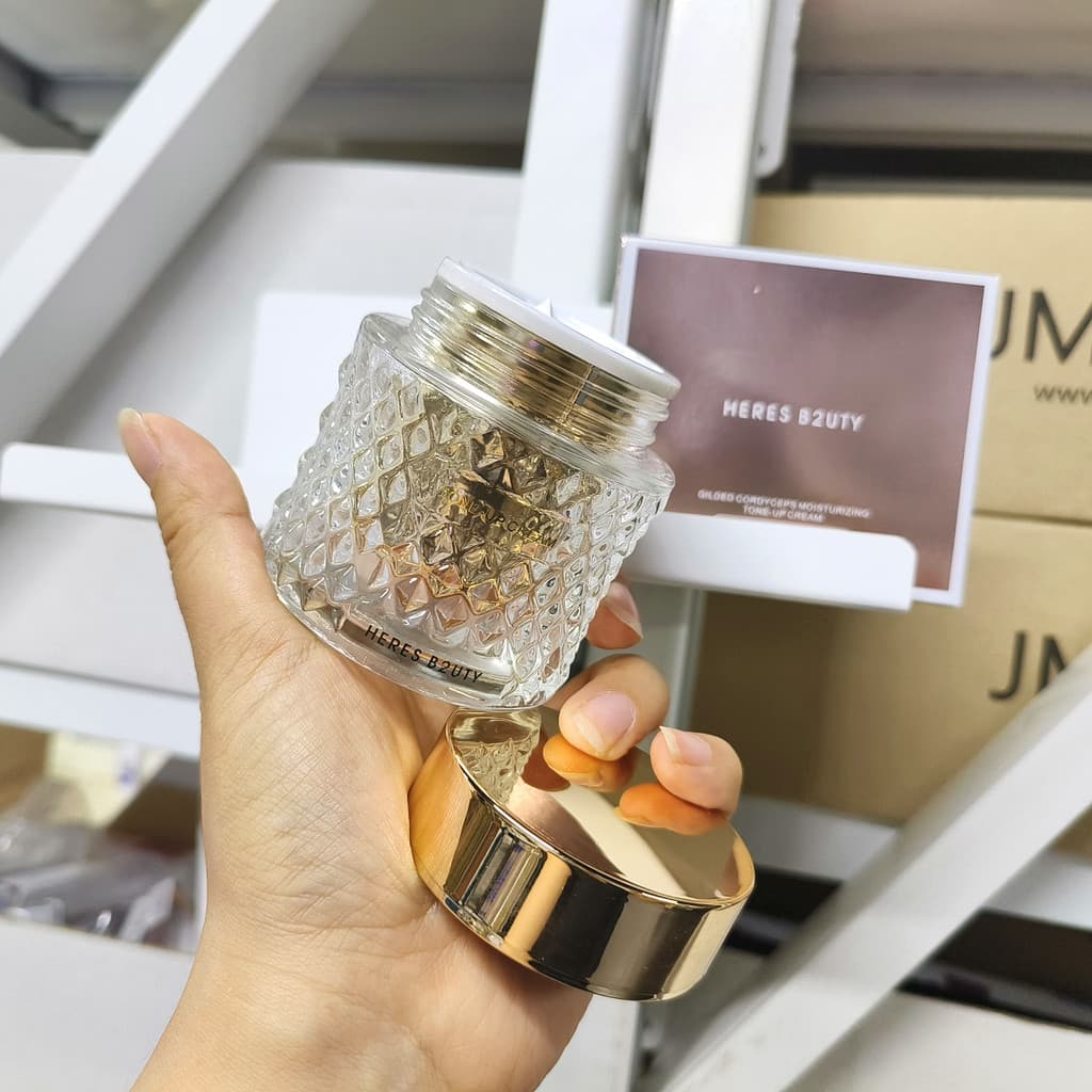 Aquis luxuoso dourado Cordyceps suavizante creme facial preguiçoso creme hidratante corretivo iluminando o tom da pele m