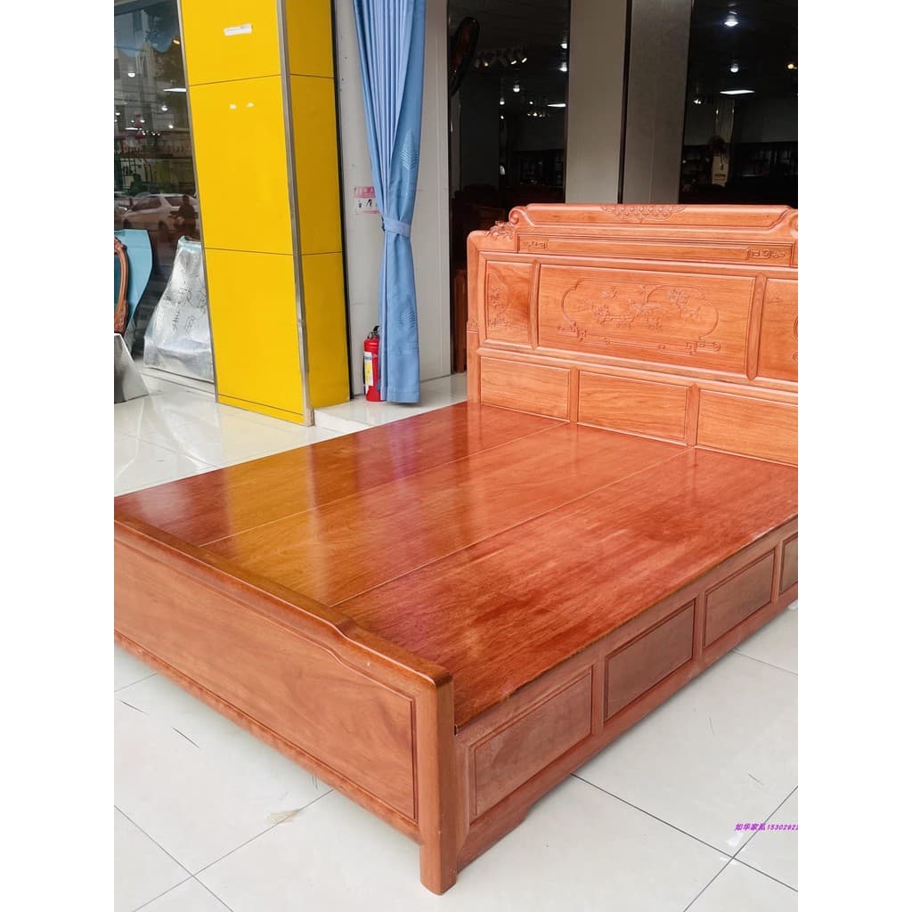 Cama de mogno importada grade de abacaxi cama de casal de madeira novo estilo chinês cama de casamento de madeira maciça