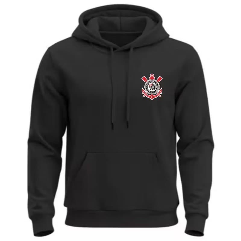 Moletom Flanelado Canguru Blusa Quentinha Casaco Corinthians Timão Time