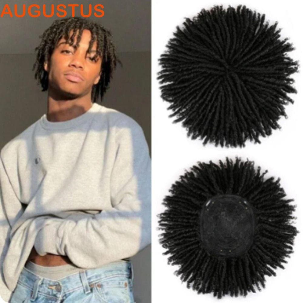 AUGUSTUS Dreadlock Cabelo Topper Peruca , Perucas Afro Clipe Em Locs Trançada , Postiços Curta Dreads