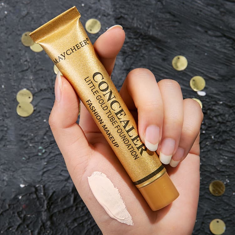 Maquiagem pequeno tubo dourado corretivo capa manchas faciais marcas de Acne olheiras tatuagens cicatrizes corretivo gig