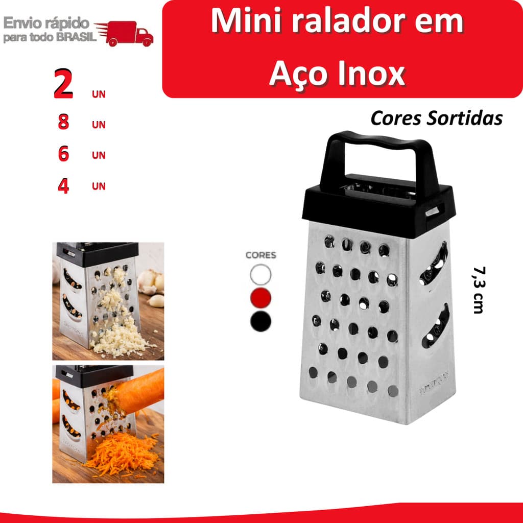 8/6/4/2 Mini Ralador de Aço Inox Cozinha Queijo Talher Alho Ralar Pepino Cenoura Lembrancinha Comida