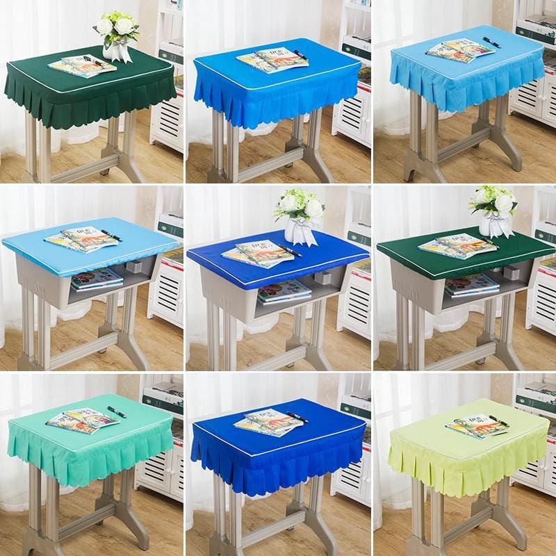 Toalha de mesa para escola primária, capa de mesa para sala de aula, 40x60, azul único, à prova d'água, capa de mesa par