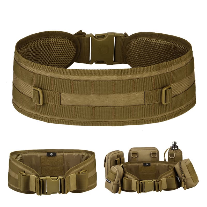 Camuflagem Molle cinto ao ar livre tático CS cinto Multi-Purpose equipamento campo combate preto largo masculino náilon