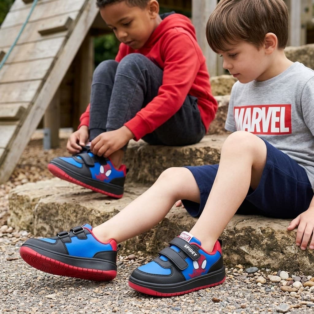 Tênis Homem Aranha Infantil Marvel Oficial Dyan Numeração 20 Ao 27 Estampa Lateral Personagem Calce Fácil