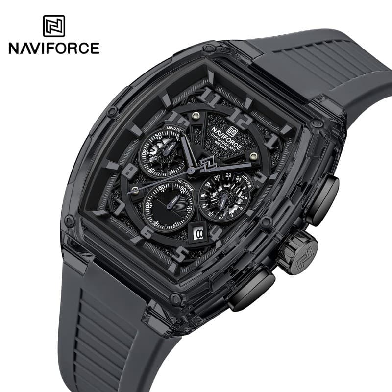 NAVIFORCE NF6118 Relógio Masculino Quartzo Cronógrafo 5ATM À Prova D'água Multifuncional Pulseira De Silicone De Pulso E