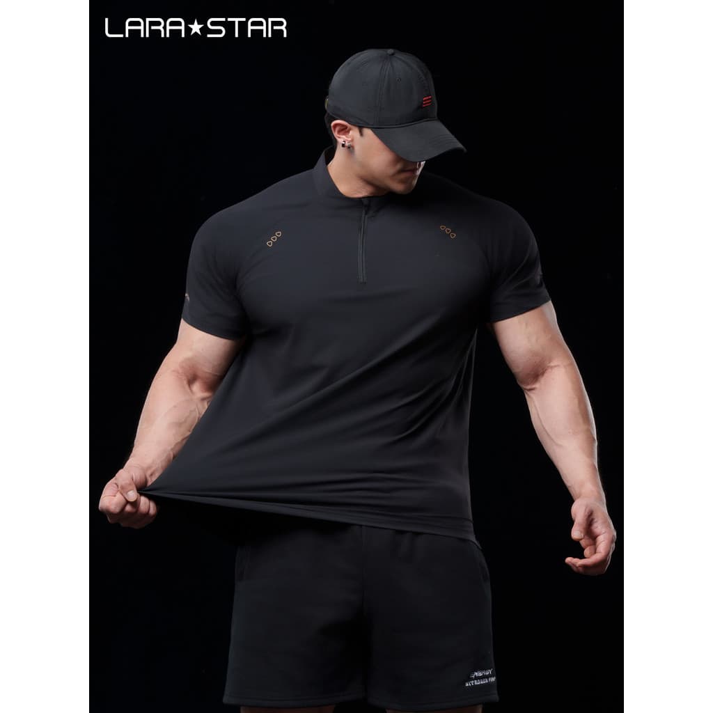Laura Star 1521 Masculino Umidade Wicking Cool Feeling Treinamento Esportivo Manga Curta