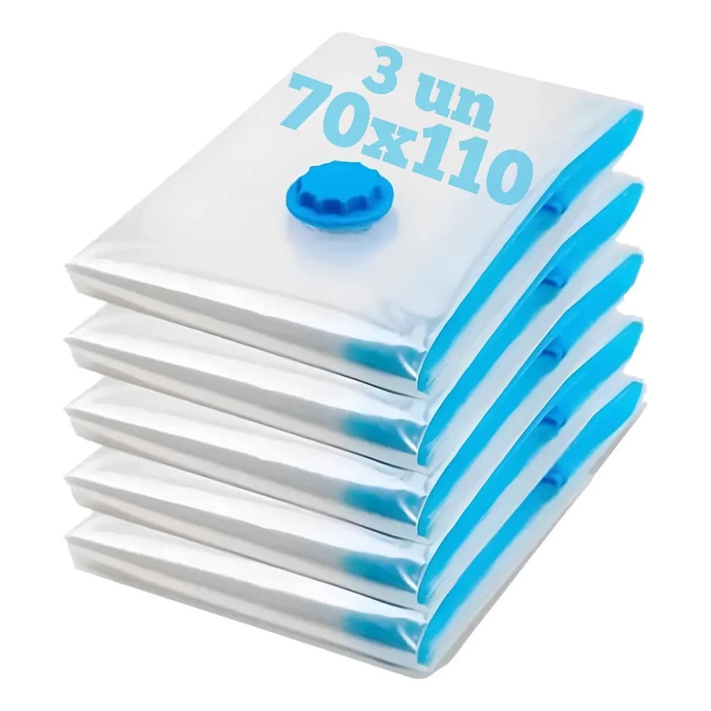 Kit 5 Saco A Vácuo Clink CK4761 Embalagem Organizador Grande 70x110 Bomba