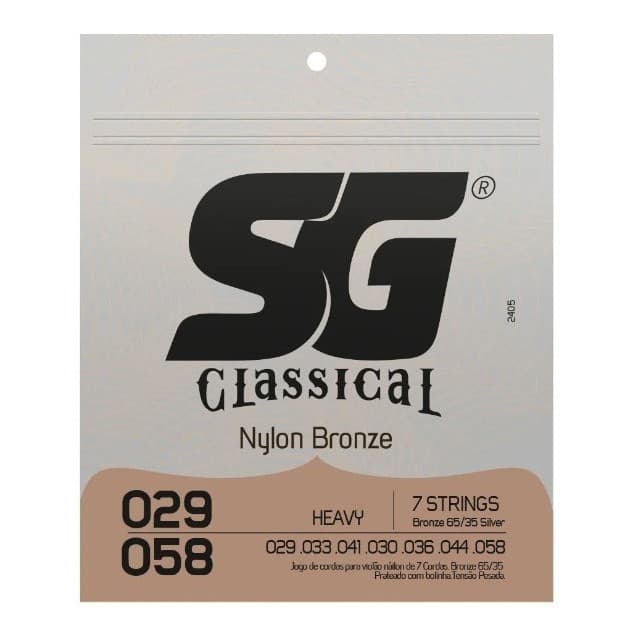 Encordoamento Sg Violao 029 058 7 Cordas Nylon Bronze 65/35