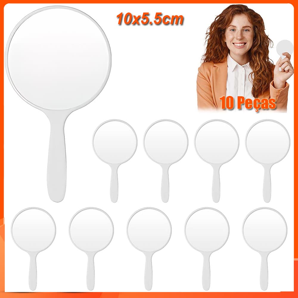 10x5.5cm espelho de bolso branco feminino redondo pequeno espelho de maquiagem espelho de viagem espelho cosmético 10 pe