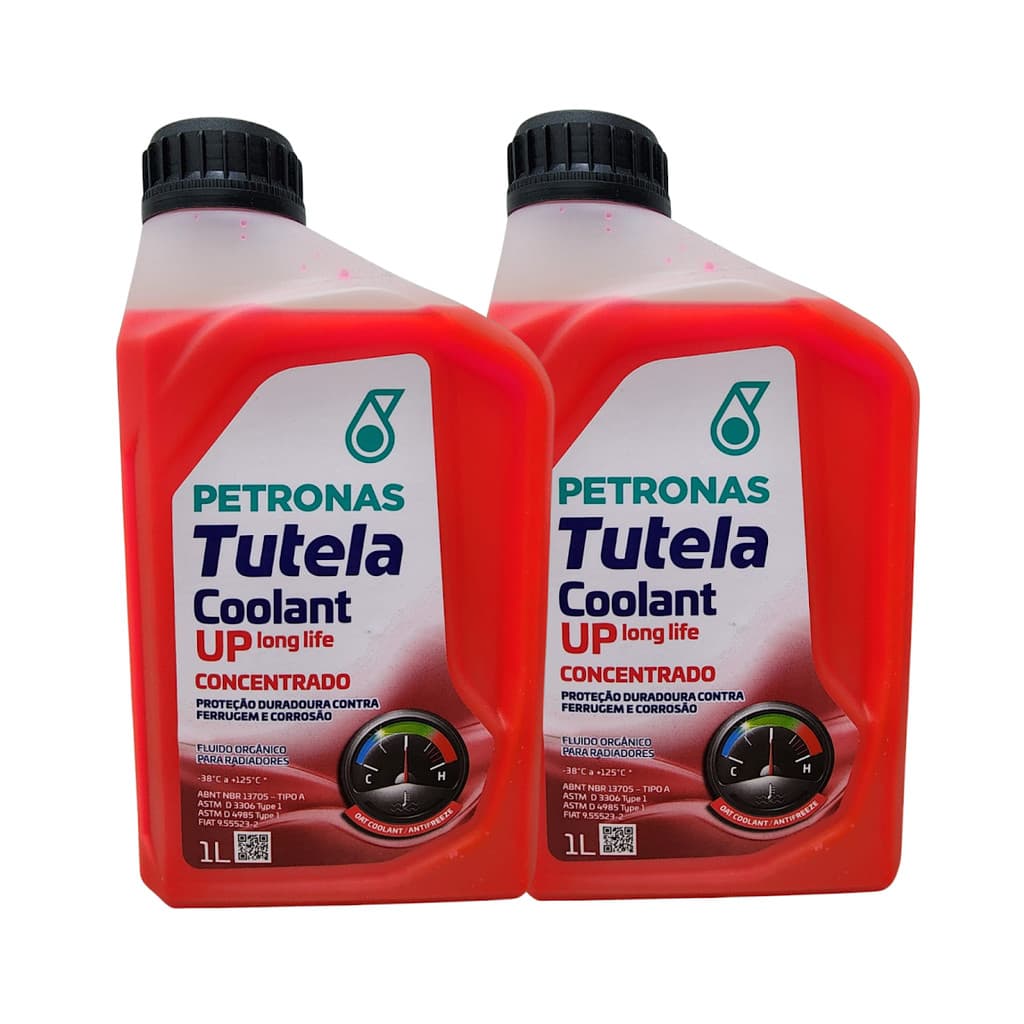 Liquido Aditivo Radiador 1L Coolant UP Concentrado Organico Anticorrosivo C/ 02 Und Fiat Petronas Ref 76365E16BR