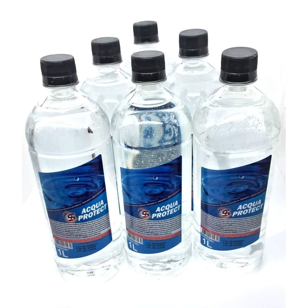 06 litros Agua com inibidor de corrosão para Diluir aditivos de Radiador